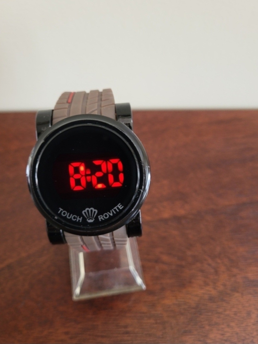 Brand New LED Touch Digital Men's Watch - Brown Ajustable Strap